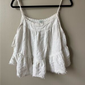 Aerie White Textured Camisole Top